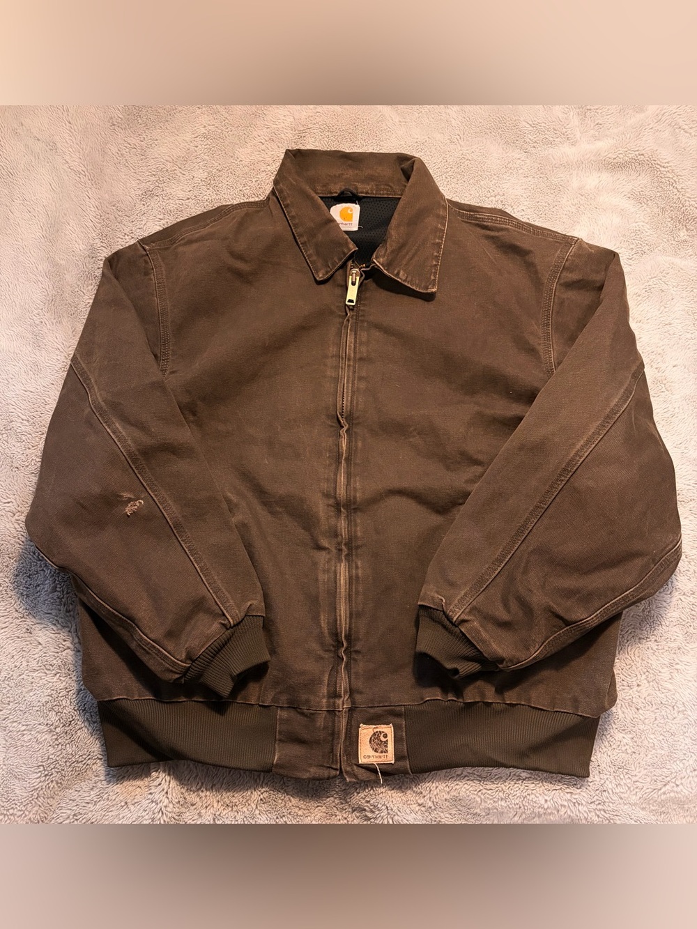 Vintage Carhartt J102 CHT Chestnut Brown Sandstone Bomber - Picture 2 of 2
